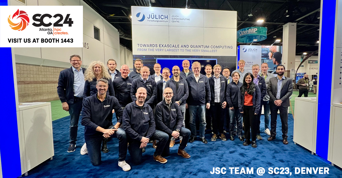 The countdown is on: In 1⃣1⃣ days, we'll be hitting the ground in Atlanta🇺🇸 with 25 JSC colleagues to join the #SC24, presenting our new exhibition booth. 🥳 Our motto: ‘Unleashing Next-Gen Computing Power’! Check out our landing page to find all infos: go.fzj.de/sc24
