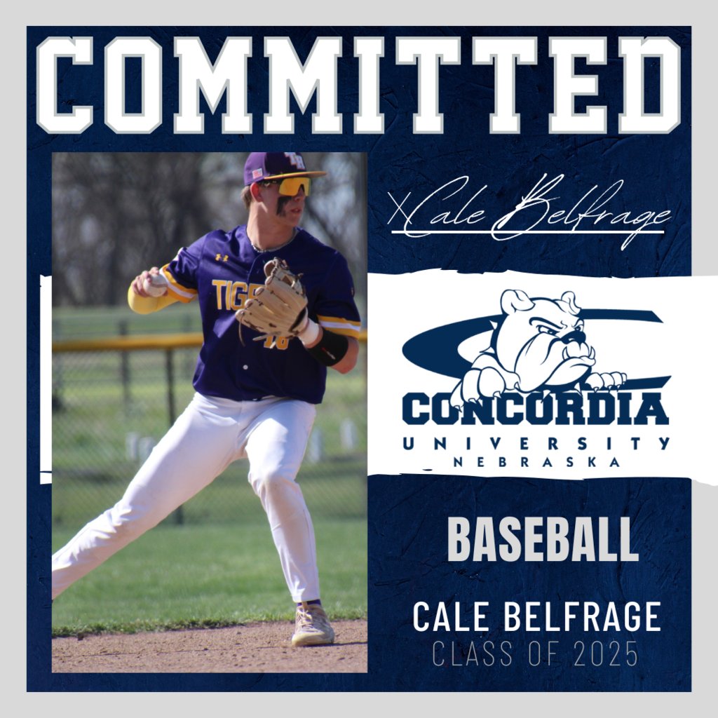 THTigers2's tweet photo. Congratulations to senior Cale Belfrage for signing with Concordia University to continue his academic and baseball career! ⚾️ Best of luck to you, Cale. T-H is proud of you! https://t.co/zKY05NZ6Uq