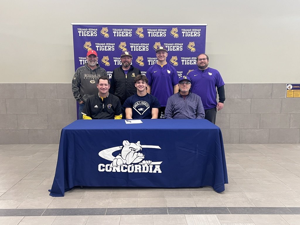 THTigers2's tweet photo. Congratulations to senior Cale Belfrage for signing with Concordia University to continue his academic and baseball career! ⚾️ Best of luck to you, Cale. T-H is proud of you! https://t.co/zKY05NZ6Uq