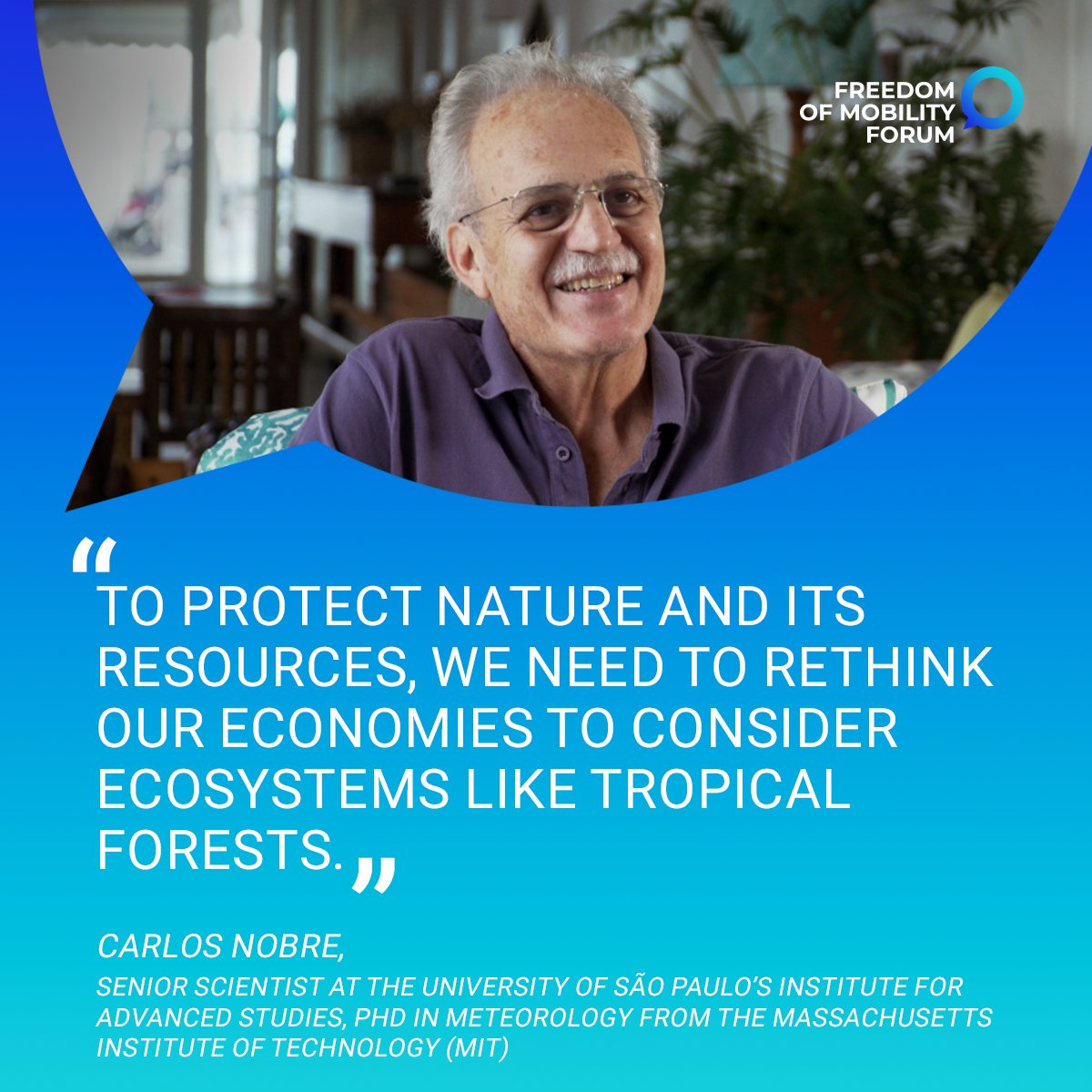 Stellantis's tweet photo. How can Brazil shape its mobility while preserving its natural resources? The Amazon expert, Carlos Nobre shares his solutions with the #FreedomofMobilityForum, a #Stellantis initiative 👉 https://t.co/g0kgkkvVxr https://t.co/ivJEWg7sTw