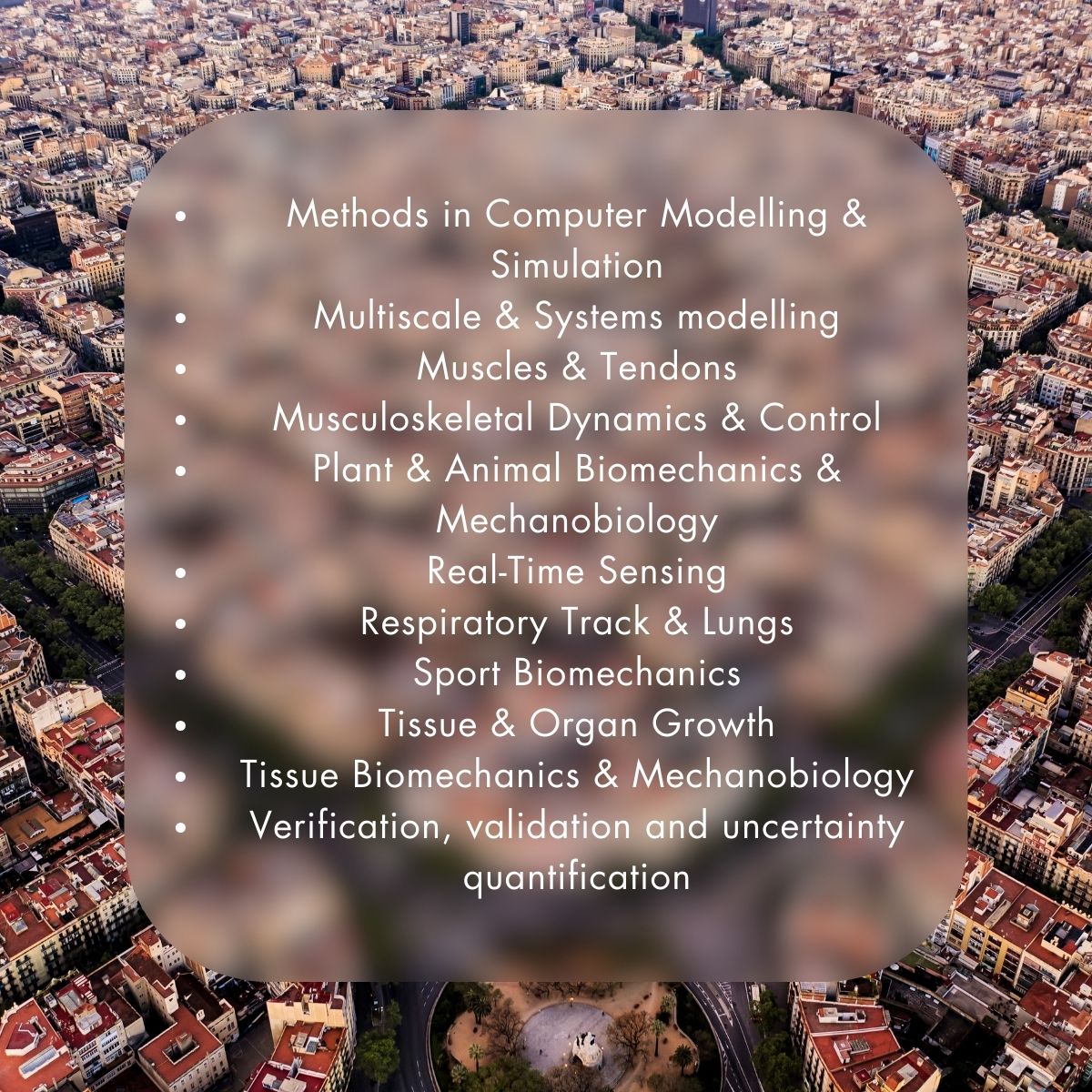 📢 Exciting topics await at #CMBBE2025! Dive into #Bioinformatics, Cardiovascular #Biomechanics, Machine Learning in Biomechanics, Tissue Engineering, and more!

📢 Call for Special Sessions and Workshops is now OPEN—submit your proposals to shape the program in #Barcelona! 🌞🏛️