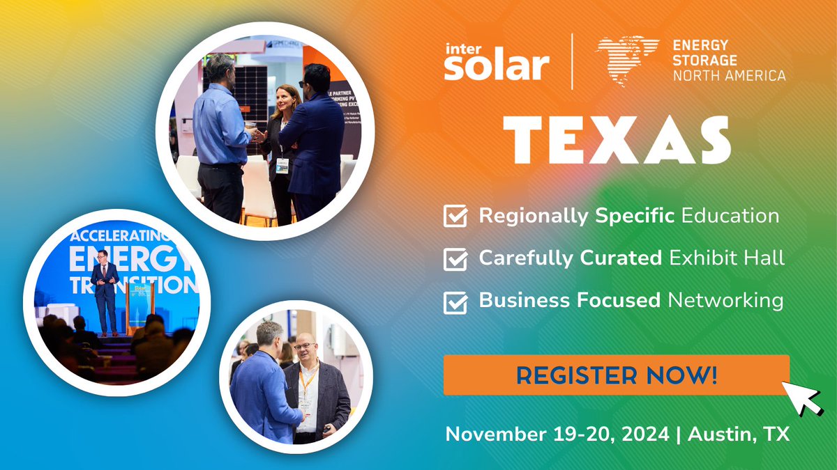 The smarter E (@thesmartere) on Twitter photo In only two weeks the Intersolar North America regional event in Texas will open its doors. Get you ticket now and letโs meet onsite.
bit.ly/4fgklvi
#Intersolar #Texas <a href="/ISNAESNA/">Intersolar & Energy Storage North America</a> In only two weeks the Intersolar North America regional event in Texas will open its doors. Get you ticket now and letโs meet onsite.
bit.ly/4fgklvi
#Intersolar #Texas <a href="/ISNAESNA/">Intersolar & Energy Storage North America</a>