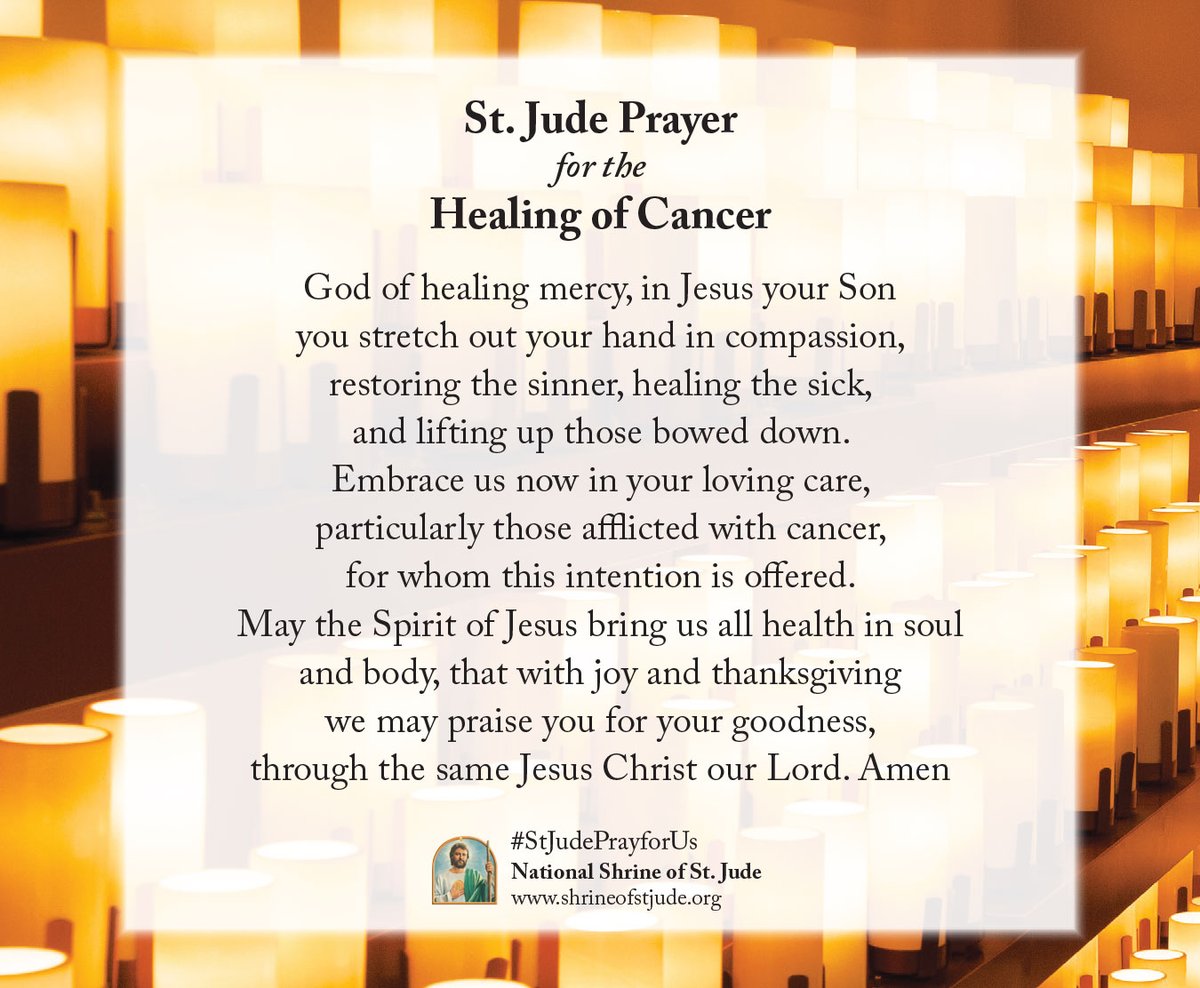 Join us today, and the first Wednesday of every month, to pray for all those affected by cancer. We will also offer the Sacrament of Anointing of the Sick, following the 7 p.m. CDT Spanish Mass.

Learn more: bit.ly/nov24cancer
Send your petitions: bit.ly/cancerprayerpe…
