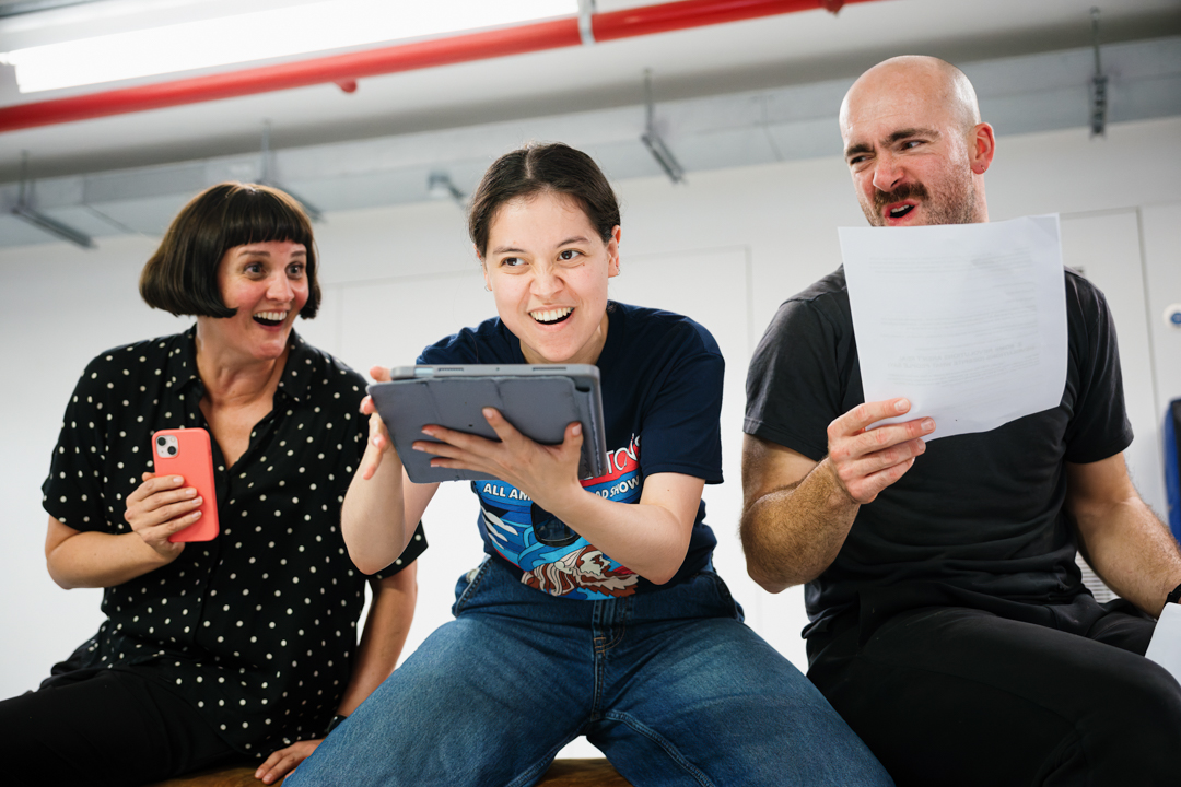 newdiorama's tweet image. Rehearsal shots for The Glorious French Revolution (or: why sometimes it takes a guillotine to get anything done) by @yesyesnonotheat (📸Alex Brenner) are in...