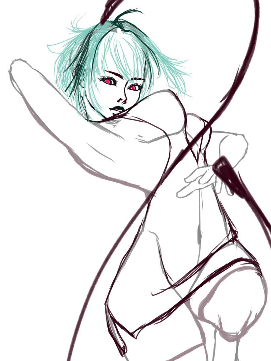 よっしゃ♪ヾ(｡・ω・｡)ﾉﾞ
こんな感じでいこ!!((((っ・ω・)っ
かっこよくセクシーに💕
美しく描いていきたい(ﾉ)ﾟ∀ﾟ(ヾ)
…腋とかしっかり描きたい…よね|ω･` )ﾁﾗｯﾄ