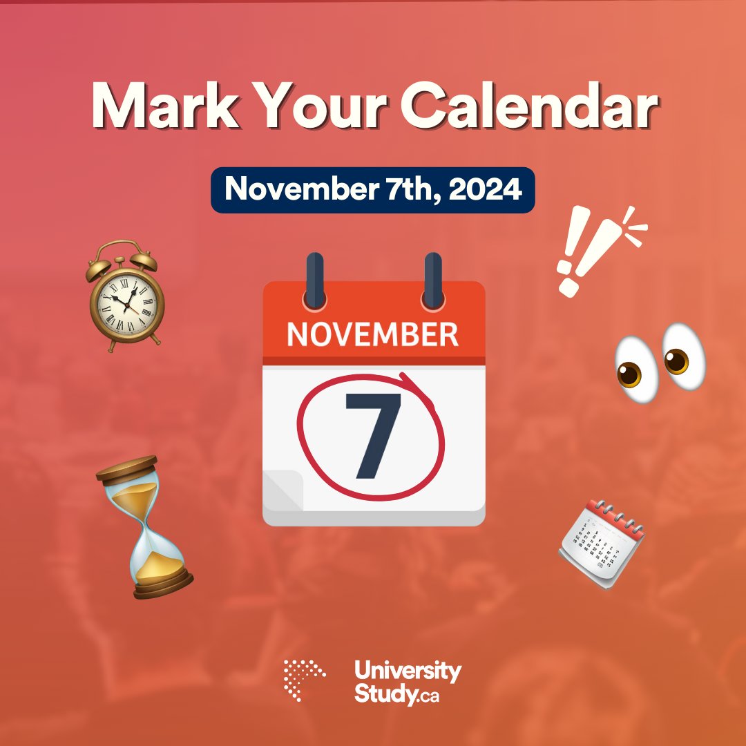 univstudyca's tweet image. 📅 It’s official! Save the date because the new UniversityStudy.ca goes live on November 7!🥳 Explore new features and get excited to dive into everything university in Canada 🧡

#UniversityStudy #SaveTheDate