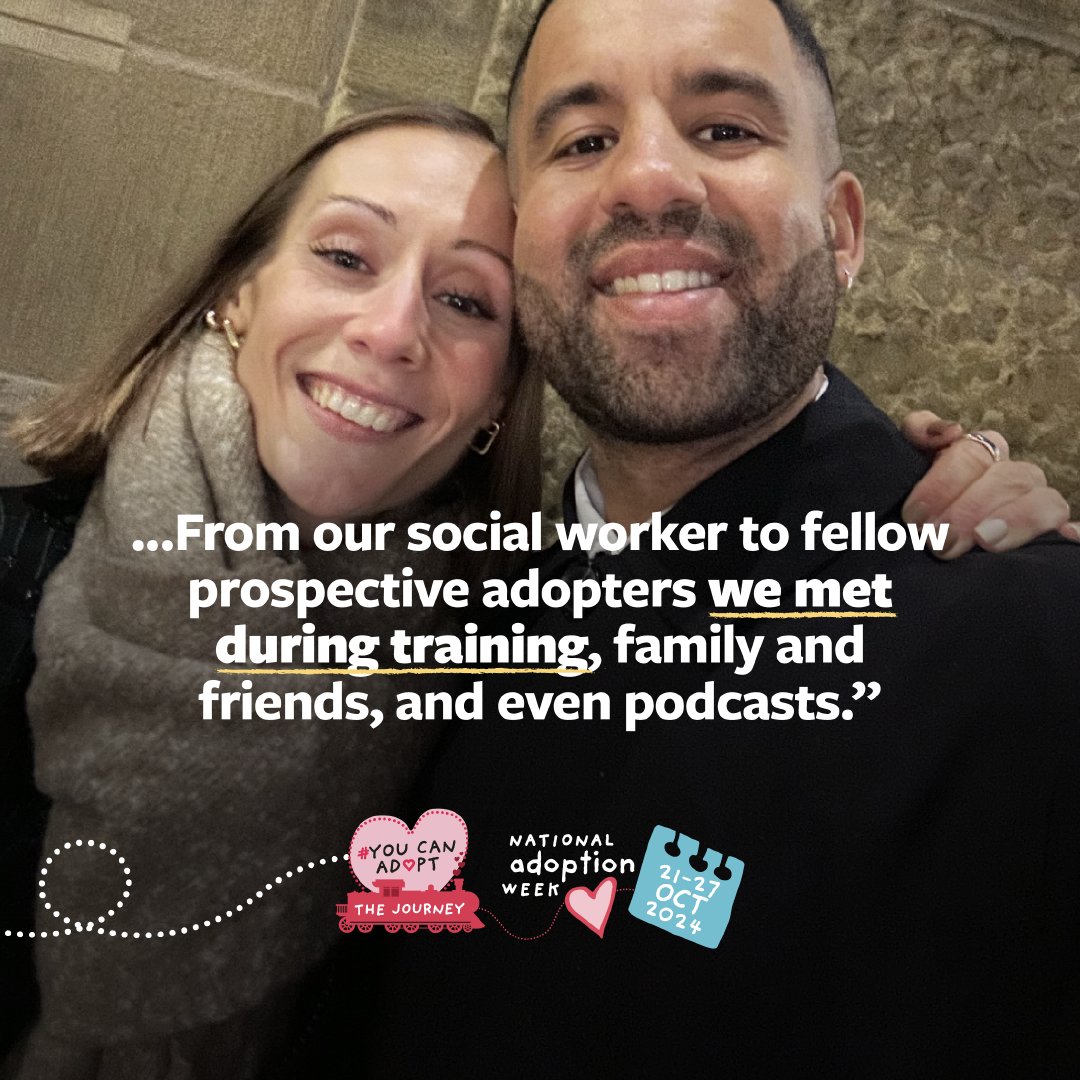 Youcanadopt's tweet image. Connie & Luke are currently in the matching stage of the adoption process 🧩
If you’d like to hear more about the experiences of real-life adopters who have been through the process – listen to our podcast series: youcanadopt.co.uk/category/podca… 🔗🎧
#YouCanAdopt #NAW