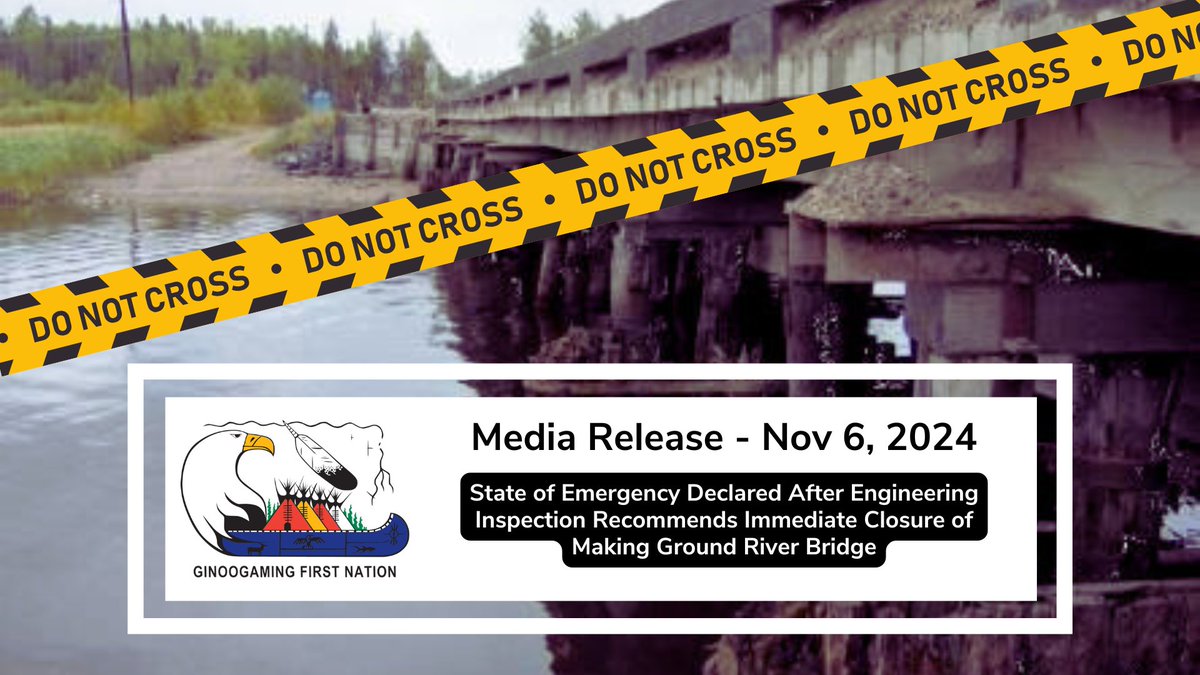 MatawaFNM's tweet photo. State of Emergency Declared in Ginoogaming First Nation, see media release here:  https://t.co/QB4H6cSz2s - please re-share. #engineering #inspection #Indigenous #infrastructure #TreatyNo9 https://t.co/BHdunA1dMh