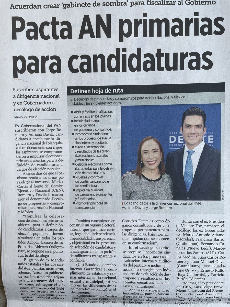 ramirosolorio's tweet photo. El domingo elige su dirigencia nacional el PAN y el Acuerdo que ayer firmaron es un buen augurio para todo lo que viene, se necesita una oposición fuerte, que luche para restaurar la República.
Especialmente me gusta que se haya pactado: Primarias para candidaturas, impedir la dualidad de cargos, medir el desempeño de dirigentes y representantes populares, promover la transparencia, incorporar ciudadanos y sumar a los jóvenes.
Mucho éxito a @JorgeRoHe y @AdrianaDavilaF 
El país necesita una OPOSICIÓN FIRME y FUERTE.