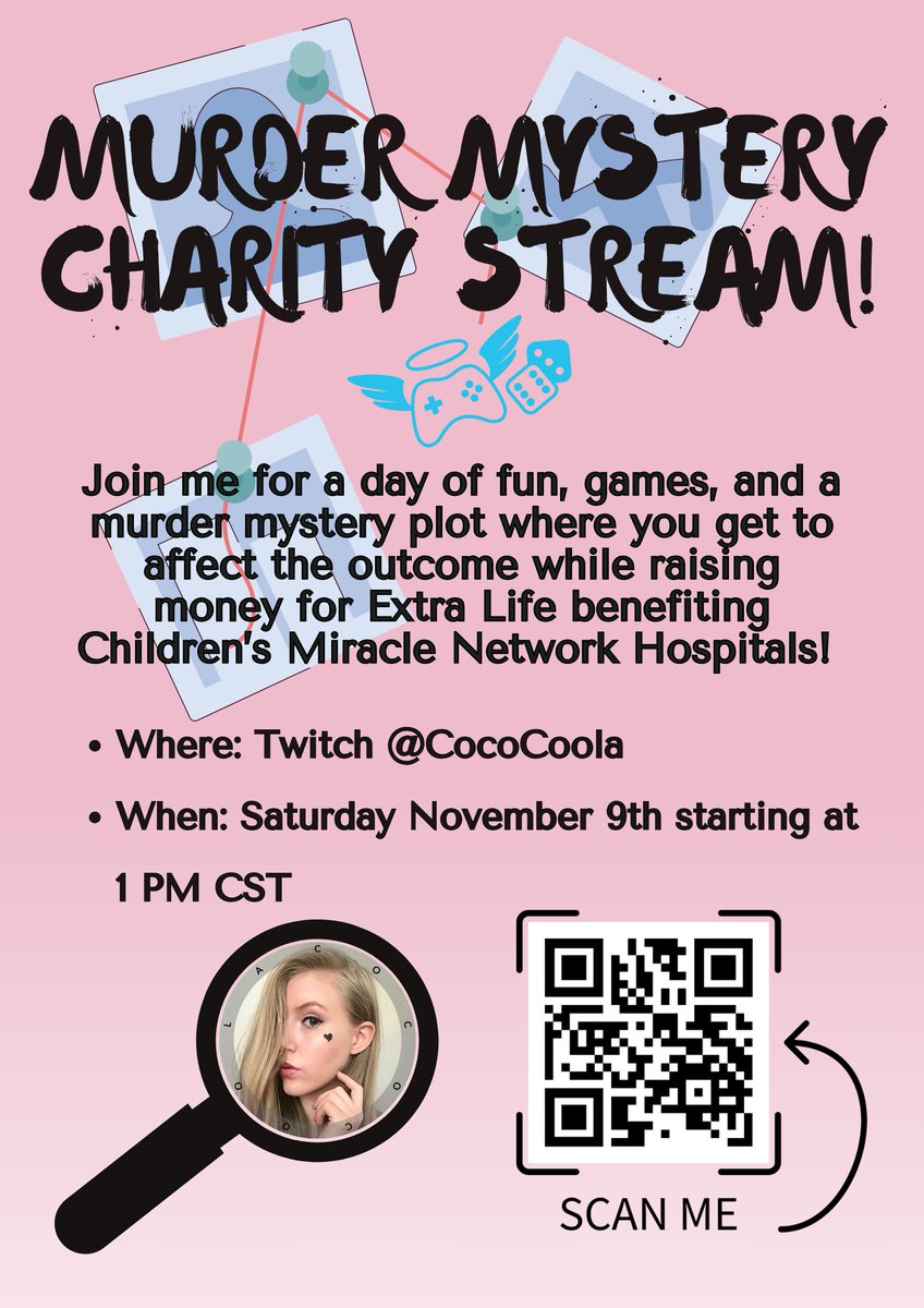 THEOrangeDeath's tweet photo. Hey you! @TheCocoCoola and I are doing our yearly Extra Life stream this Saturday at 1 pm CST. It would mean the world to us if you could join us at Twitch @ CocoCoola #ExtraLife https://t.co/9DWlt7LARQ