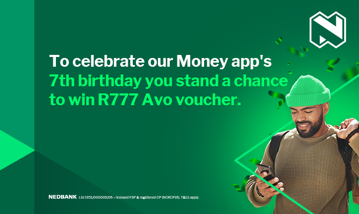 Nedbank's tweet photo. It’s the Money app’s birthday! 🥳
Celebrate with us and stand a chance to win by completing the sentence in the comments below.
The #MoneyApp is turning ____ today. 

Don’t forget to include #NedbankMoneyApp in your answer. T&amp;Cs apply. https://t.co/97td4vr8DC