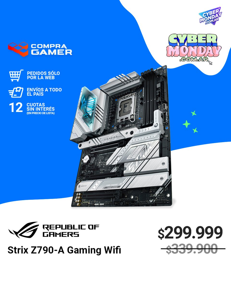 CompraGamerOK's tweet photo. Los MEJORES productos de ASUS al MEJOR PRECIO en el #Cybermonday de Compra Gamer 🤩
Encontrá todos los productos seleccionados en nuestra web 🌐
Envíos a todo el país 🚚
#Cybermonday #CompraGamer #Descuentos #Hardware #ASUS https://t.co/KArg5pprl9