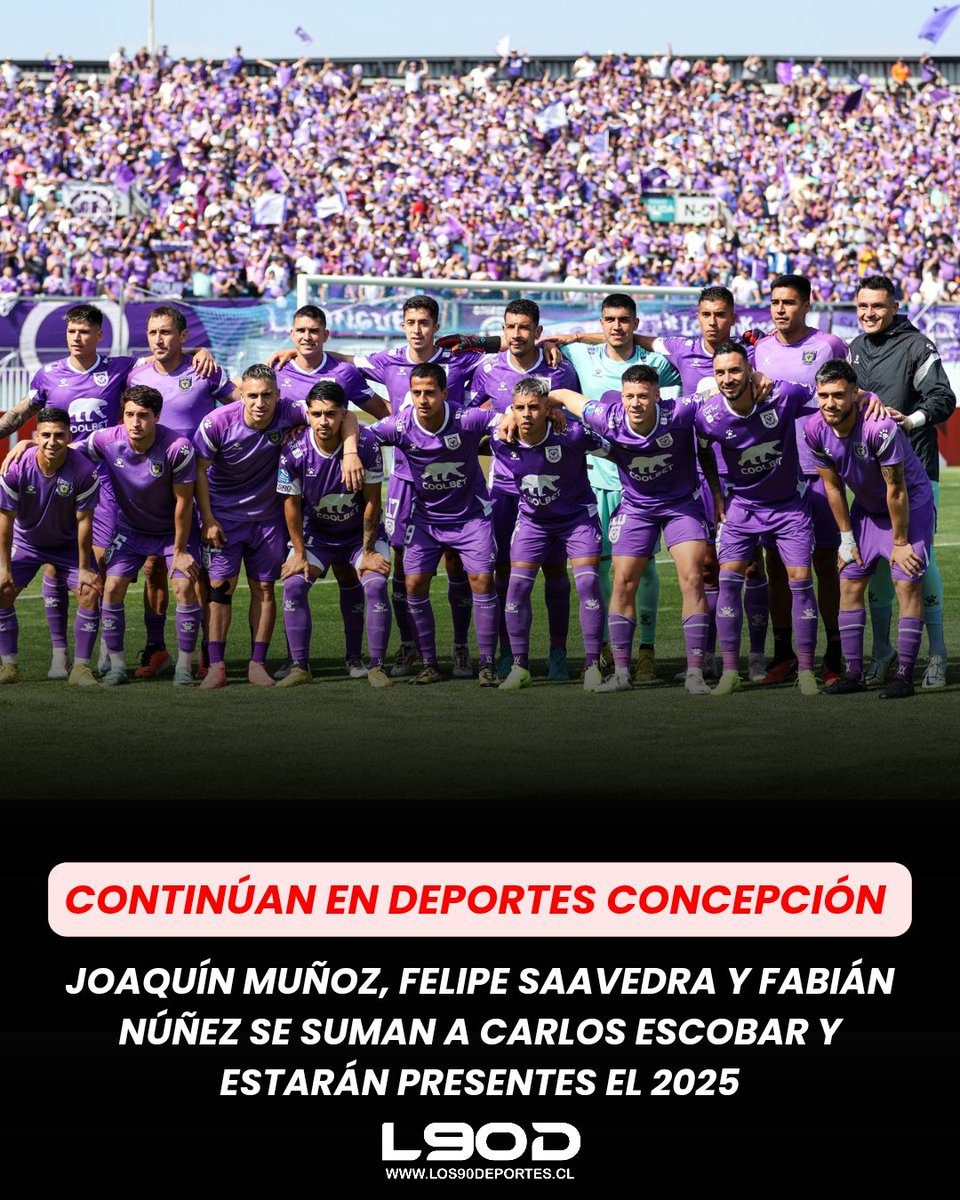 los90deportes's tweet photo. Según consignó AS Chile, la dirigencia lila habría asegurado la continuidad del golero Joaquín Muñoz, el lateral Felipe Saavedra y del delantero Fabián "el Zombie" Núñez de cara a la temporada 2025, sumándose al ya confirmado Carlos Escobar. 

#los90deportes https://t.co/JJ0HLt3mZk