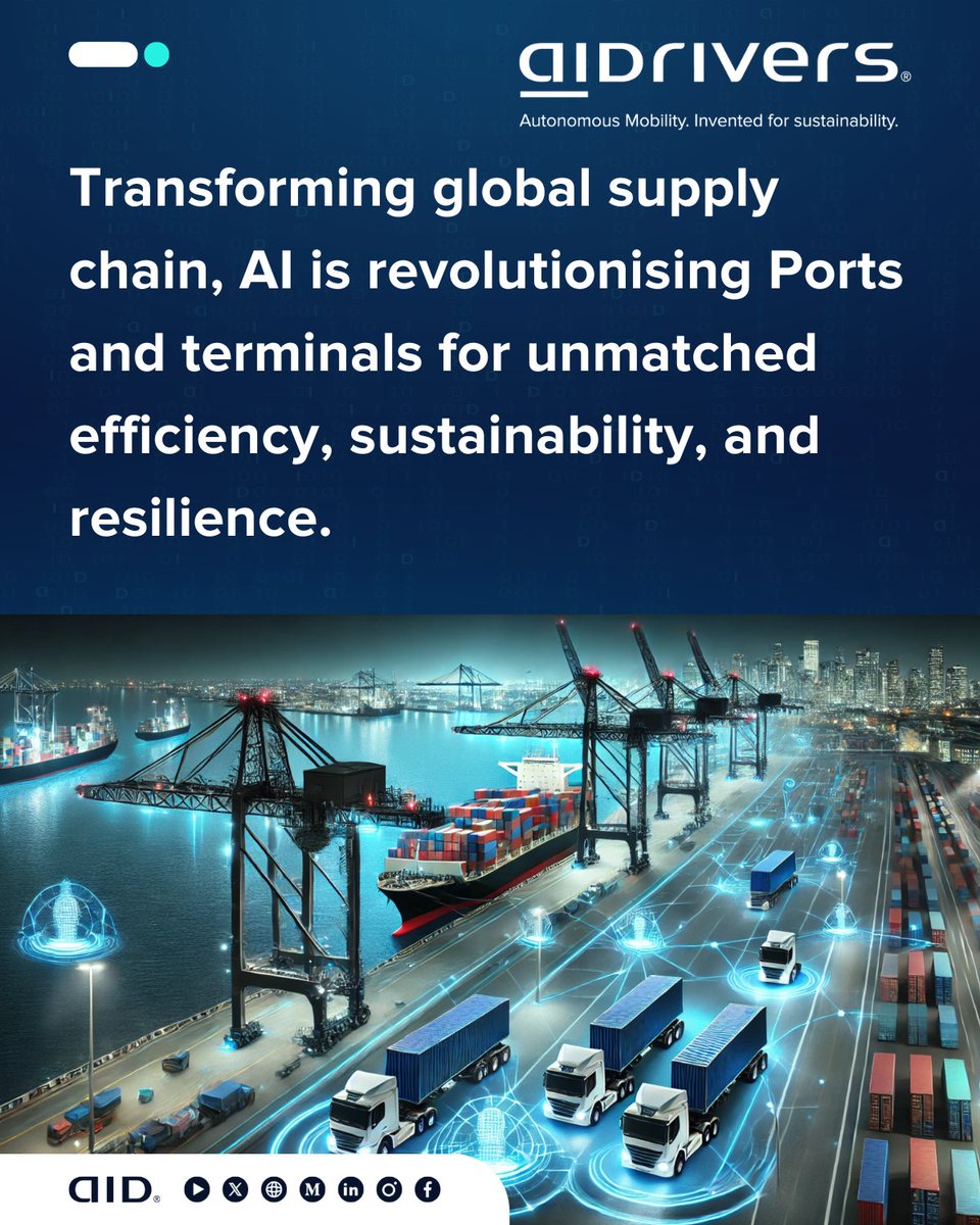 Aidrivers Ltd (@aidriversltd) on Twitter photo <a href="/aidriversltd/">Aidrivers Ltd</a> Transforming Global supply chain, AI is Revolutionising Ports and Terminals for unmatched efficiency, sustainability, and resilience
๐Readmore tinyurl.com/4xkmdm8h
#Autonomousmobility #Autonomousvehicles #AutonomousDigitalInfrastructure <a href="/aidriversltd/">Aidrivers Ltd</a> Transforming Global supply chain, AI is Revolutionising Ports and Terminals for unmatched efficiency, sustainability, and resilience
๐Readmore tinyurl.com/4xkmdm8h
#Autonomousmobility #Autonomousvehicles #AutonomousDigitalInfrastructure