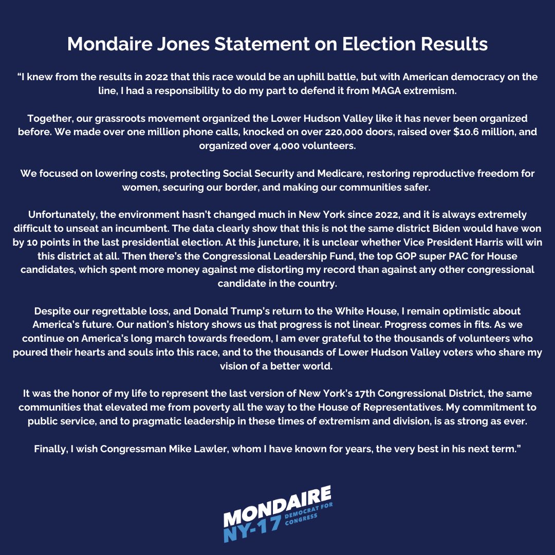 My statement on last night’s results.