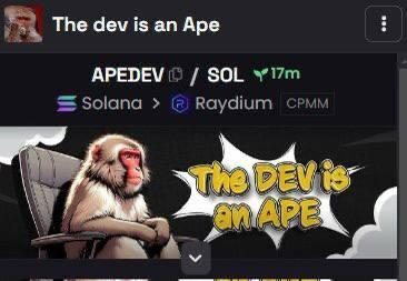 ApeDevSol's tweet image. $APEDEV dexscreener socials updated 🔥

dexscreener.com/solana/Grr7tBA…