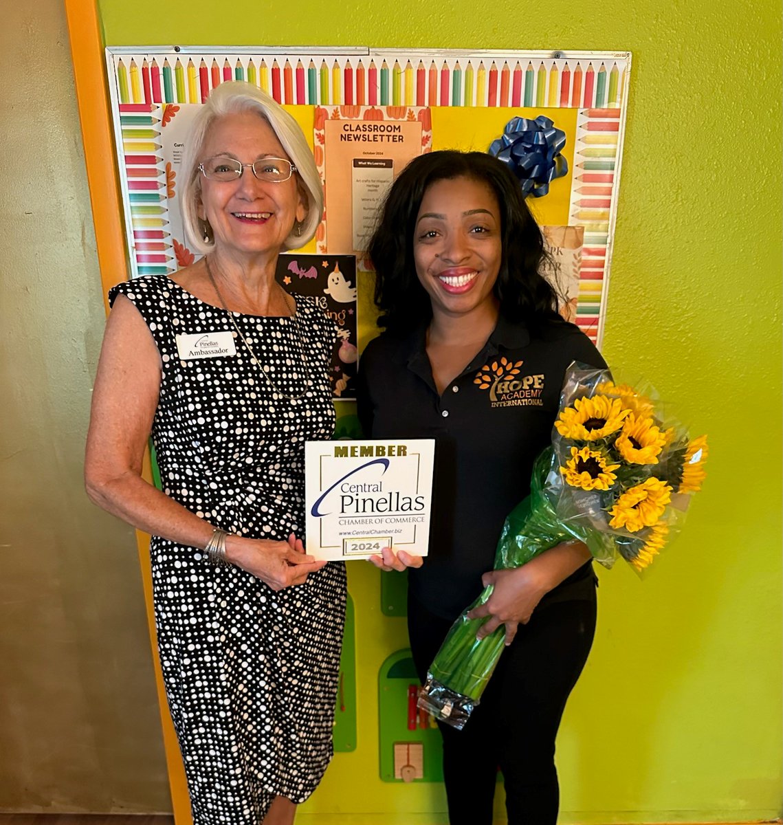 Felicia Harris owner of Hope Academy International was presented with her official Chamber Membership Plaque by Wendy Swertfeger of Legal Shield/ID Shield.
Get in touch at 813-352-7402 or HopeAcademyInt@gmail.com.