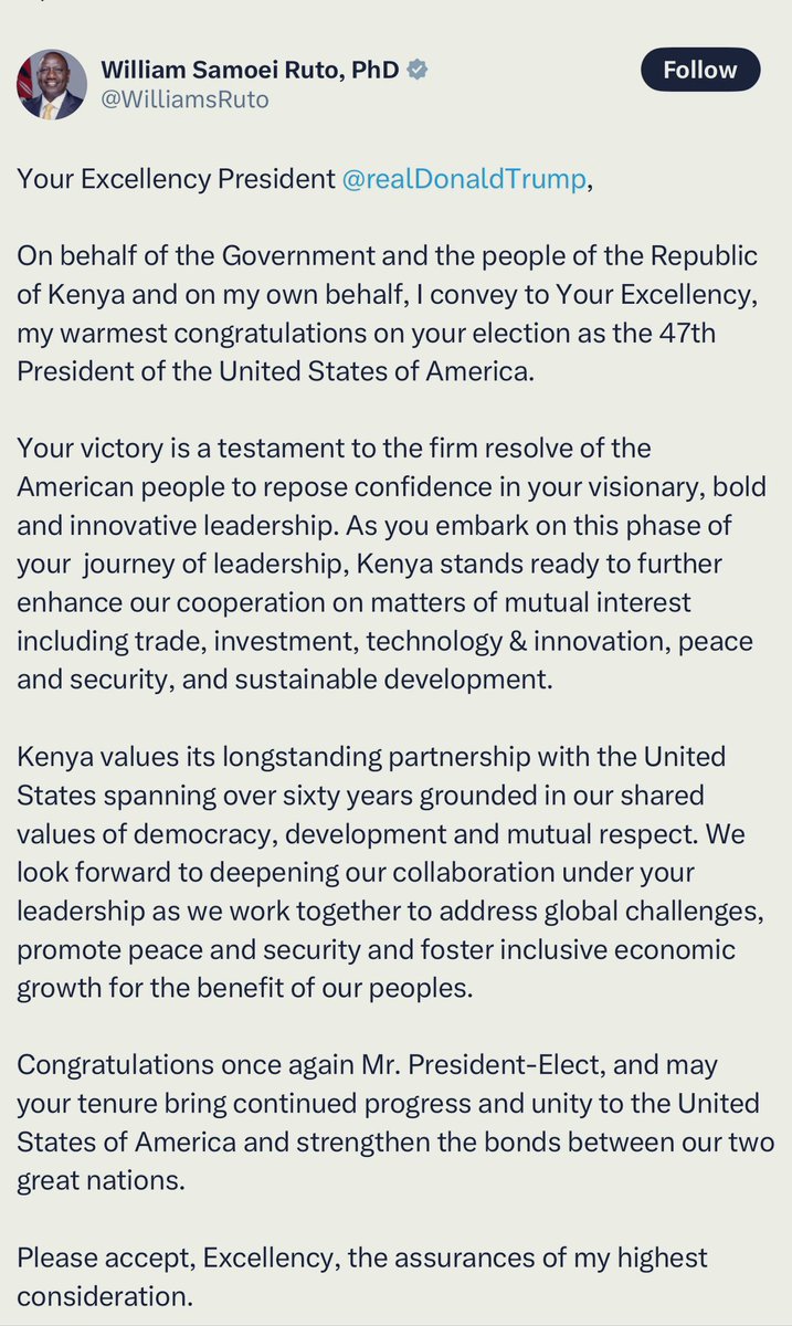 Asamoh_'s tweet photo. Dear @HusseinMohamedg you folks are embarrassing the president. Even a congratulatory message is AI generated 100% . This is an international embarrassment. @geraldbitok @EmmanuelTalam https://t.co/RUScSCGpwM
