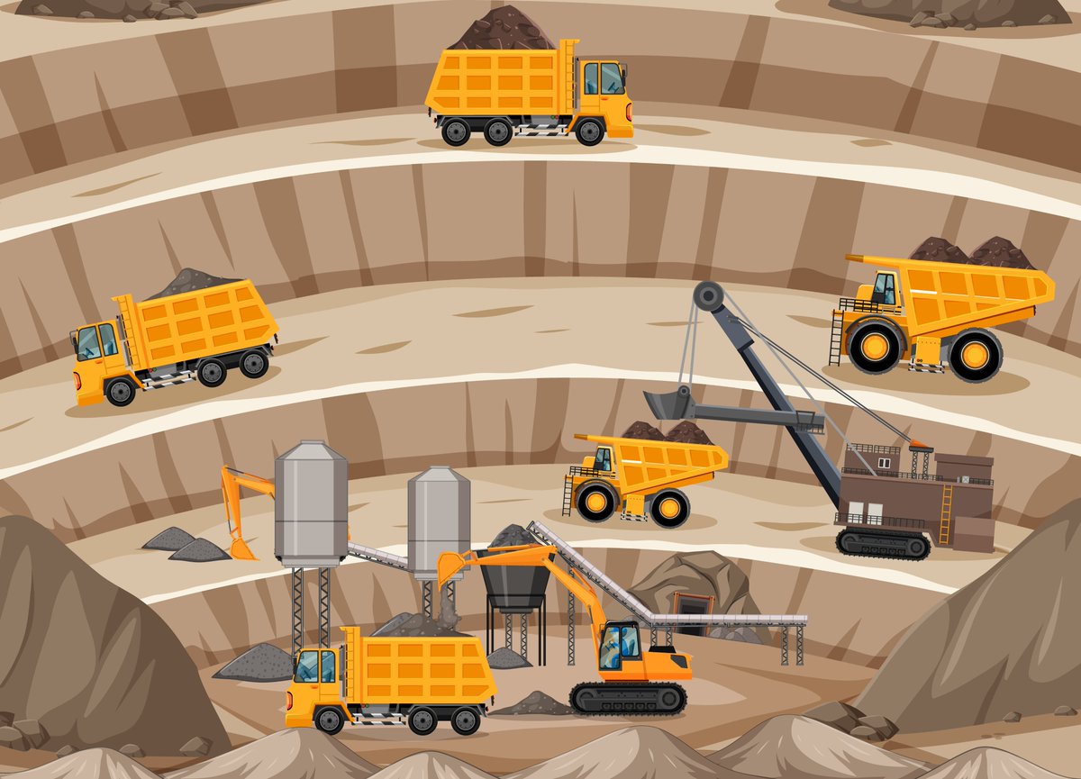 CrunoreMining's tweet photo. Here are four primary processes in mining:

Exploration
Development
Extraction:
Processing

#mining 
#miningore
#mineral
#processmining https://t.co/gZuSsCxJTh