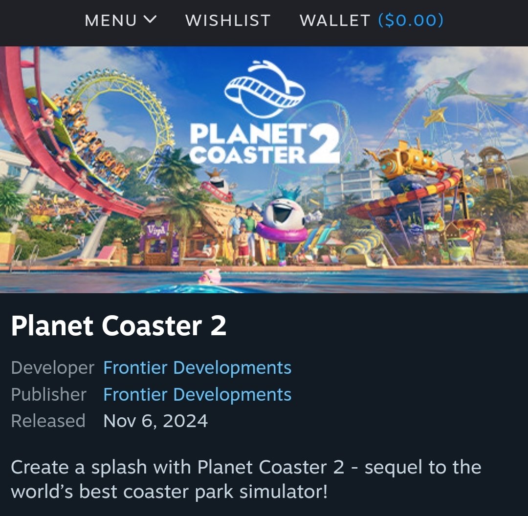 BellhopDrew's tweet photo. I love planet coaster but does it always have to release with the caveat of a trump election win https://t.co/mqUdWiwPxM