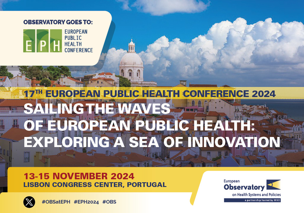 European Observatory on Health Systems & Policies (@obshealth) on Twitter photo #EPH2024 starts one week from today, and we couldn't be more excited to unveil our participation at this key event for public health🌟
Find the current schedule of our upcoming sessions: eurohealthobservatory.who.int/news-room/even…
🙌Are you attending <a href="/EPHconference/">EPH Conference</a>? Come by our stand #OBSatEPH #EPH2024 starts one week from today, and we couldn't be more excited to unveil our participation at this key event for public health🌟
Find the current schedule of our upcoming sessions: eurohealthobservatory.who.int/news-room/even…
🙌Are you attending <a href="/EPHconference/">EPH Conference</a>? Come by our stand #OBSatEPH