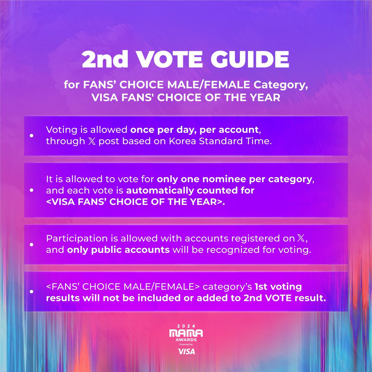 🔥 MAMA ‘X’ 2nd Voting 🔥 

We vote #StrayKids for #2024MAMAVOTE

🎯: 1.5K RTs 

date: 11/07