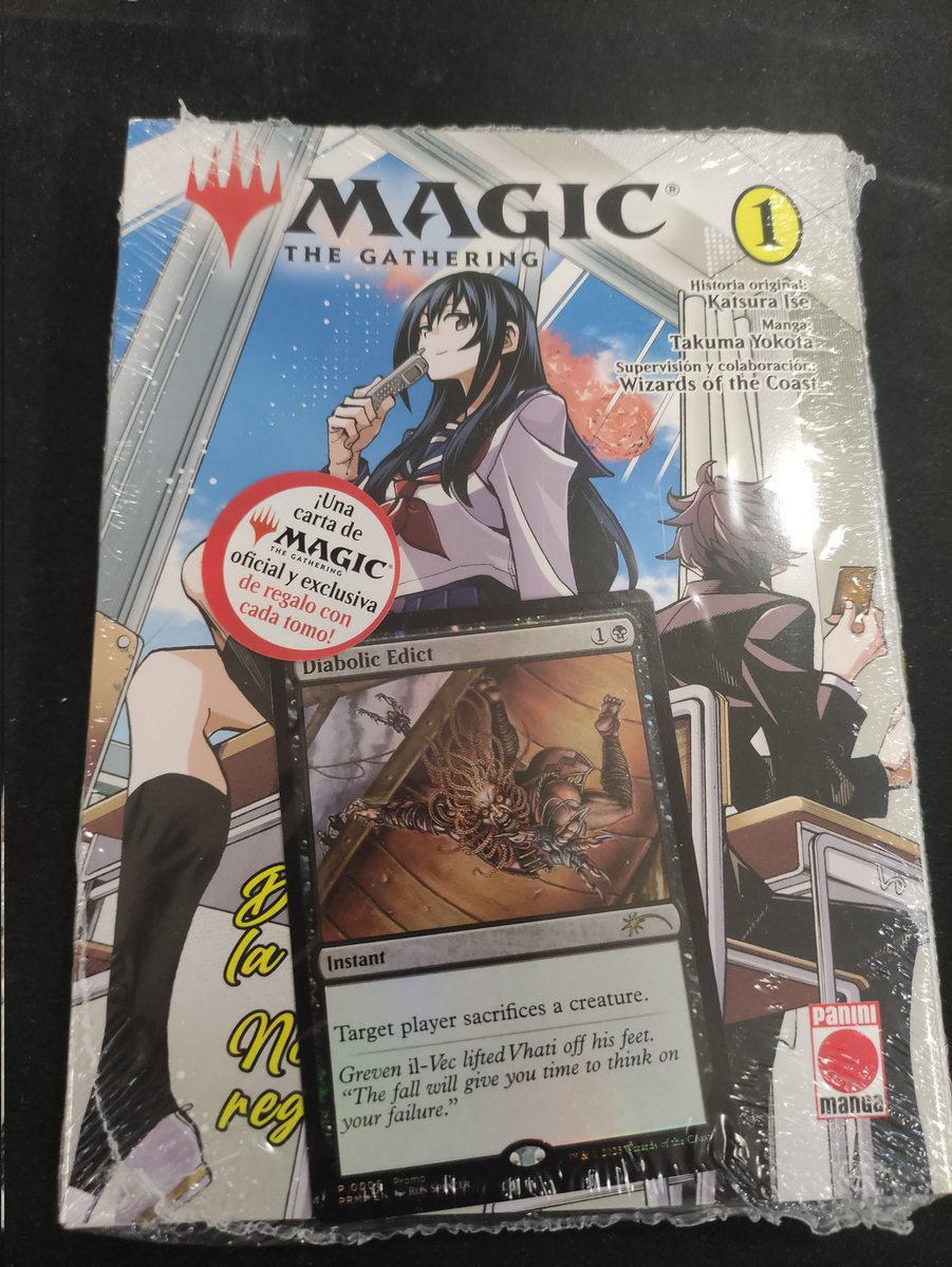 MetropolisCnter's tweet photo. Ya podéis pasar por la tienda y llevaros el Manga de Magic The Gathering.

Incluye un Diabolic Edict Promo que nos trae muchos recuerdos.

¿Vosotros también os lo vais a leer? https://t.co/zURKlrGD4v