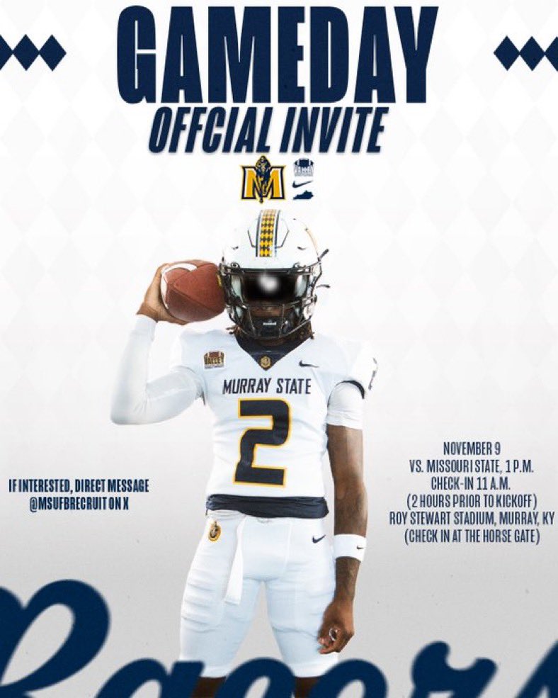 Logan Grosdidier c/o 27 (@grosdidierlogan) on Twitter photo Thank you <a href="/MSUFBRecruit/">Murray State Football Recruiting</a> for the gameday invite!!! <a href="/PlatteviewFB/">Platteview Football</a> Thank you <a href="/MSUFBRecruit/">Murray State Football Recruiting</a> for the gameday invite!!! <a href="/PlatteviewFB/">Platteview Football</a>