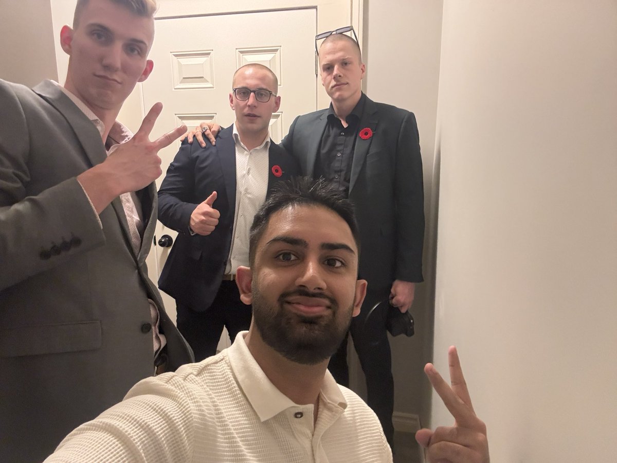 Ravarora1's tweet photo. With the boys last night.

They arrived at my house in suits with no announcement.

Strangely formal but #ElectionParty did not disappoint! 

#electionday2024 https://t.co/1d6vKCF8Lf