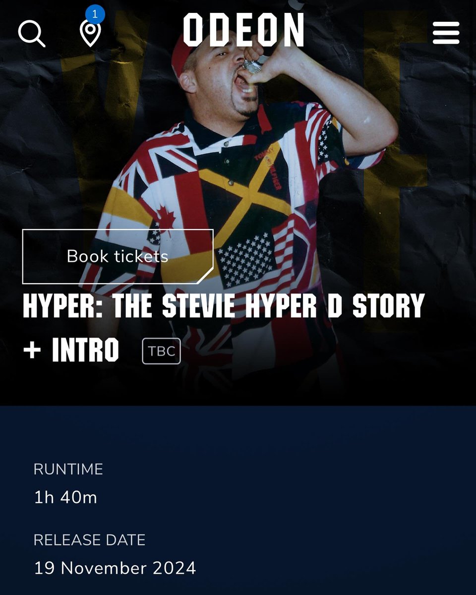 mcsteviehyperd's tweet photo. ๐ท Only 13 days to go till HYPER: The Story of Stevie Hyper D hits Odeon cinemas on November 19th!
Donโt miss out on this epic movie - a journey through the life of a true jungle legend
Grab your tickets now before theyโre gone!
#StevieHyperD #HYPER #JungleLegend #Odeon https://t.co/VESalaZV7s