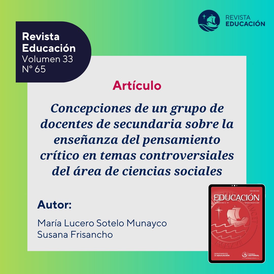 RevEducaPUCP's tweet photo. ¿Cómo enseñar el pensamiento crítico en temas controversiales?
En un mundo lleno de información, el pensamiento crítico es esencial para distinguir entre hechos y opiniones, y para formar ciudadanos informados y responsables. (+) https://t.co/yxH3RUxDzo