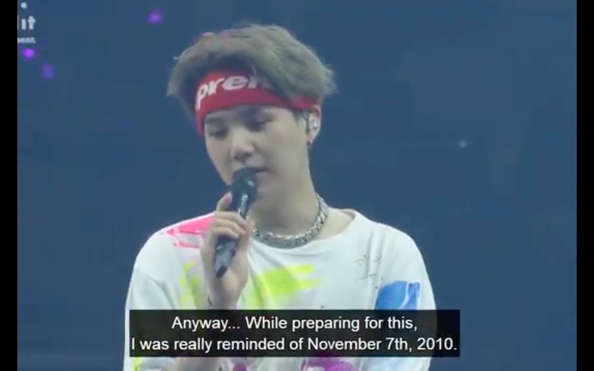 dSUGA_1993's tweet photo. Fourteen years ago today, Daegu rapper Min Yoongi relocated to Seoul to pursue a career in music. 

November 7, 2010, holds a significant meaning for Yoongi, a fact he has acknowledged in interviews, during BTS concerts, and in the song '724148' from his Agust D mixtape.

We express our gratitude to Yoongi for his perseverance and for inspiring millions through his work as a talented artist, songwriter, and producer. 

Thank you Yoongi
#14YearsWithYoongi 
#민윤기_서울상경_14주년

#SUGA #BTSSUGA #AgustD