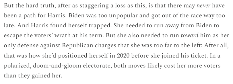 EggerDC's tweet photo. With the benefit of hindsight: This cake was baked for a while. For all the media/Dem handwringing over Harris's campaign strategy, she may have lost before she even entered the race. https://t.co/yXtH2sFIDn