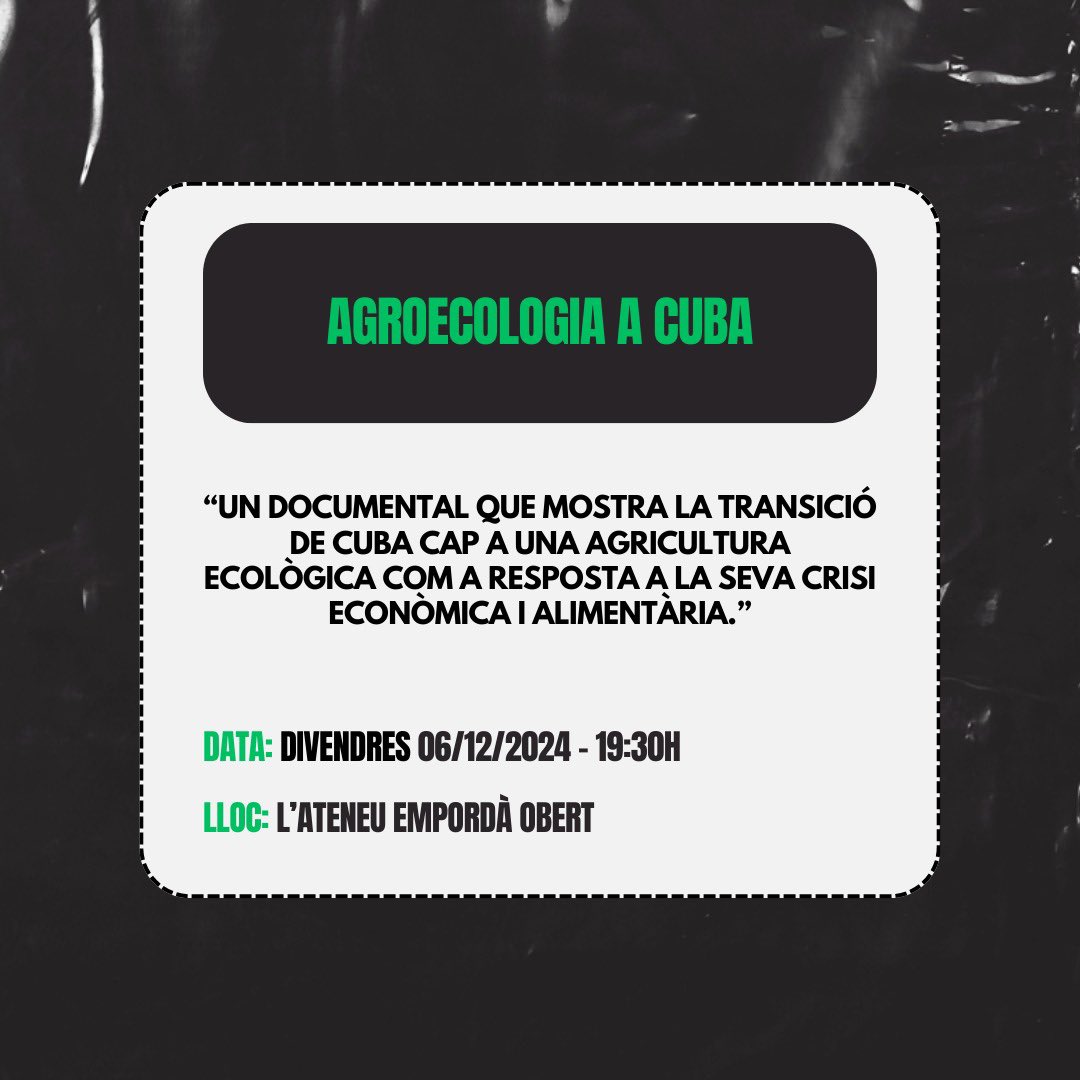 🎥 CICLE DE DOCUMENTALS I COL·LOQUIS DE TARDOR
📆 Divendres 8 de novembre, 19.30 h
📍 L'Ateneu Empordà Obert #Figueres

👉🏽 El <a href="/je_empordanes/">Jovent Ecologista Empordanès</a> ens proposa un cicle al llarg dels mesos de novembre i desembre per posar el focus en diferents qüestions socials, climàtiques i polítiques