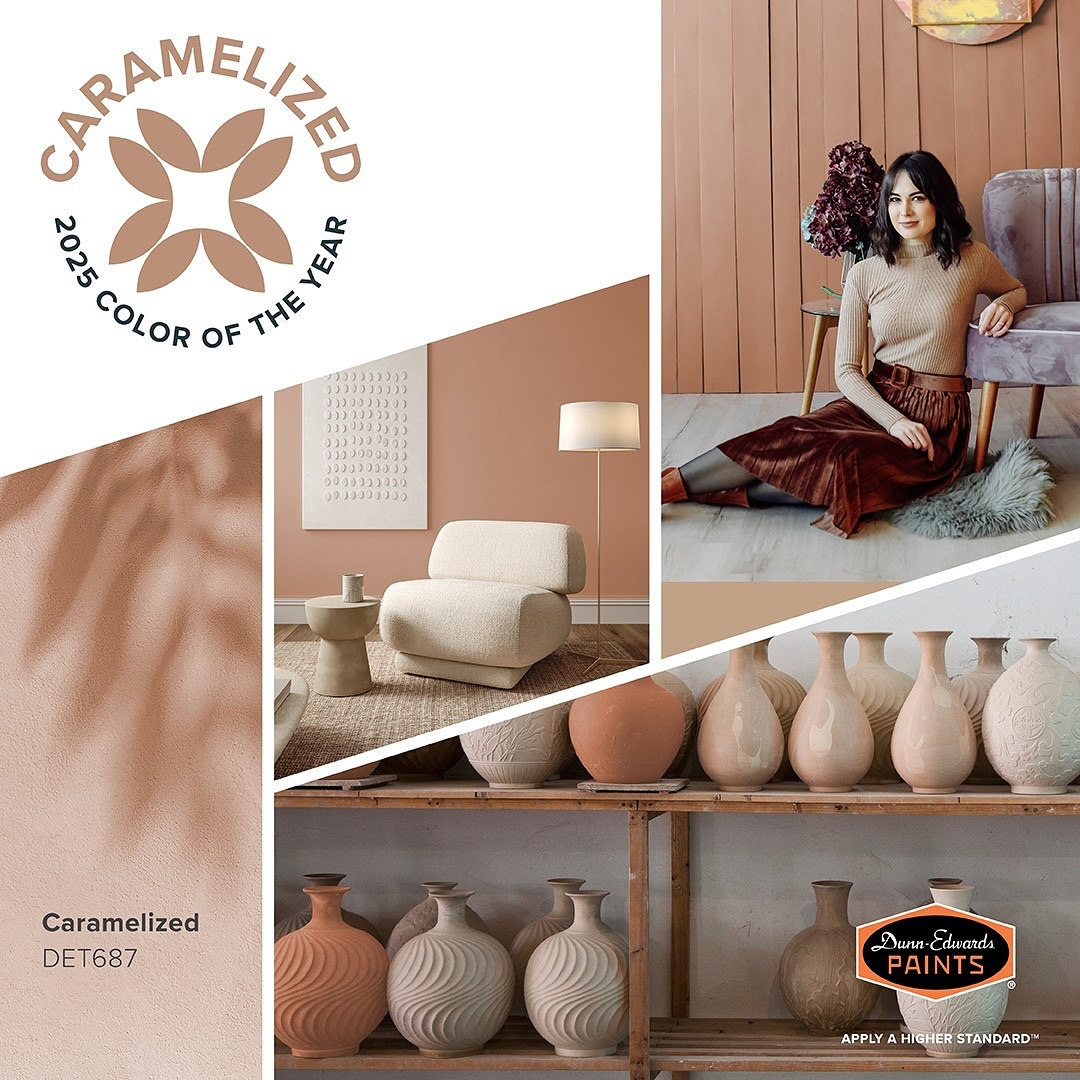 DunnEdwardsPL's tweet photo. Przedstawiamy Caramelized (DET687) — Kolor Roku 2025 Dunn-Edwards! Ciepły, neutralny odcień z miękkimi, ziemistymi tonami, które przywołują esencję wypalonej słońcem gliny. #dunnedwards #kolorroku2025 #kolorroku #trendy2025 #kolor2025 https://t.co/GQQaBw2Kk3