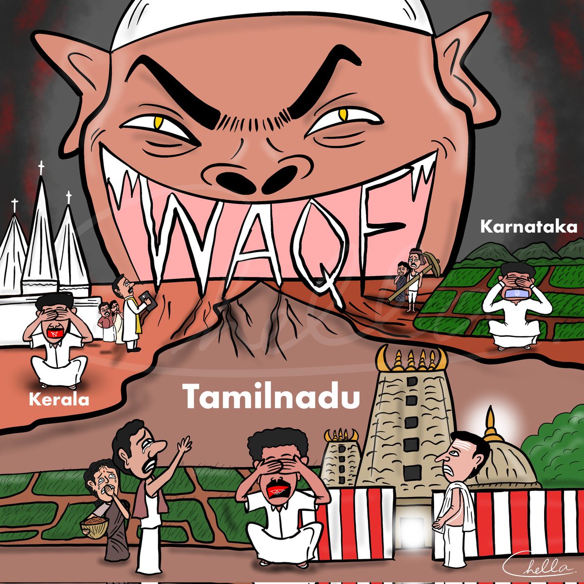 BalaPCB's tweet photo. Waqf Atrocities!
#WaqfAmendmentBill_2024
#Waqf #INDIAlliance #Munambam #Thiruchendurai #Karnataka #Congress #CPI #DMK #ChellaToons #செல்லா
https://t.co/8hJYJ8C7NQ https://t.co/YHrtFxJU5u
