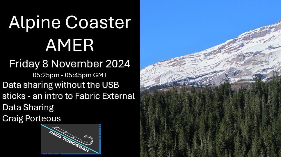 Watch the session
Data sharing without the USB sticks - an intro to Fabric External Data Sharing by <a href="/CPorteous/">Craig Porteous</a>
Register AMER Edition - buff.ly/4f6rPB6
#MicrosoftFabric #SynapseAnalytics #Datatoboggan