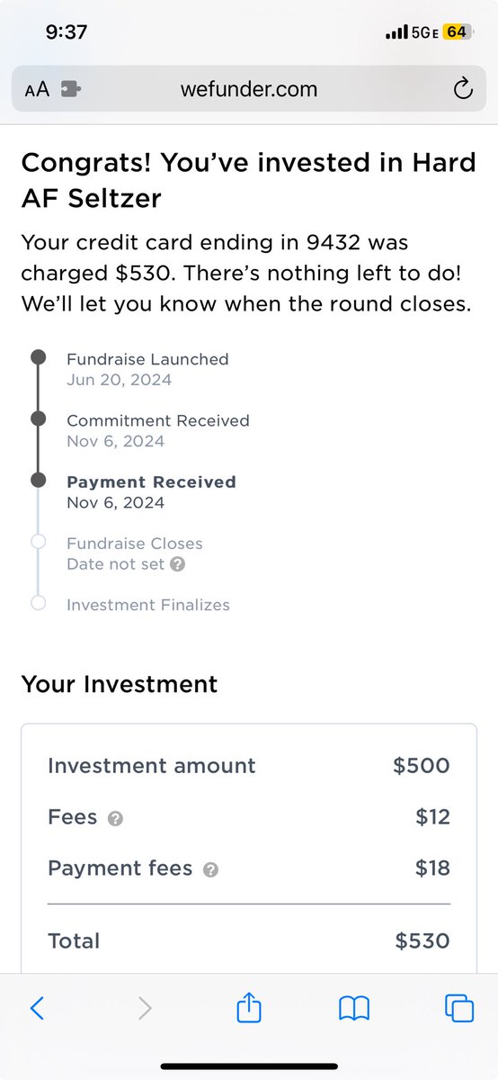 Benjami55453544's tweet image. Hey ⁦@DanHollaway⁩, and ⁦@Drinkin_Bros⁩. This is my first $500 investment into #HardAF, I will be investing $100 a day until the seed round is over!