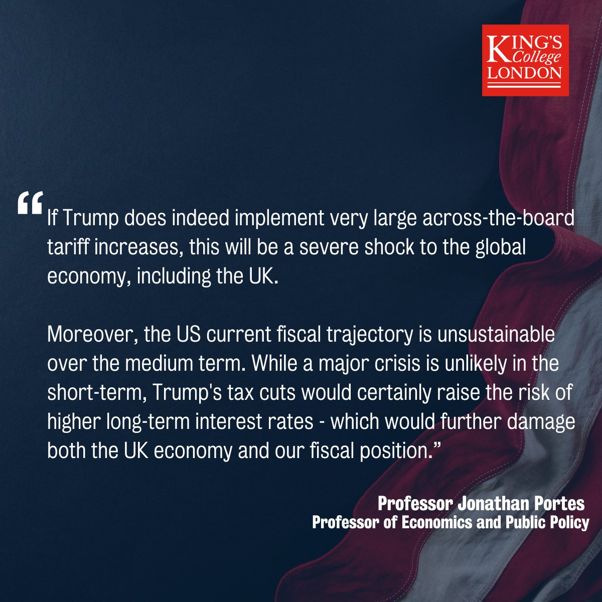 King's College London (@kingscollegelon) on Twitter photo On the economy, Professor Jonathan Portes (<a href="/jdportes/">Jonathan Portes</a>) (<a href="/KingsSSPP/">King's Social Science & Public Policy</a>), reflected on the potential impact of Trump’s proposed tariff increases: On the economy, Professor Jonathan Portes (<a href="/jdportes/">Jonathan Portes</a>) (<a href="/KingsSSPP/">King's Social Science & Public Policy</a>), reflected on the potential impact of Trump’s proposed tariff increases: