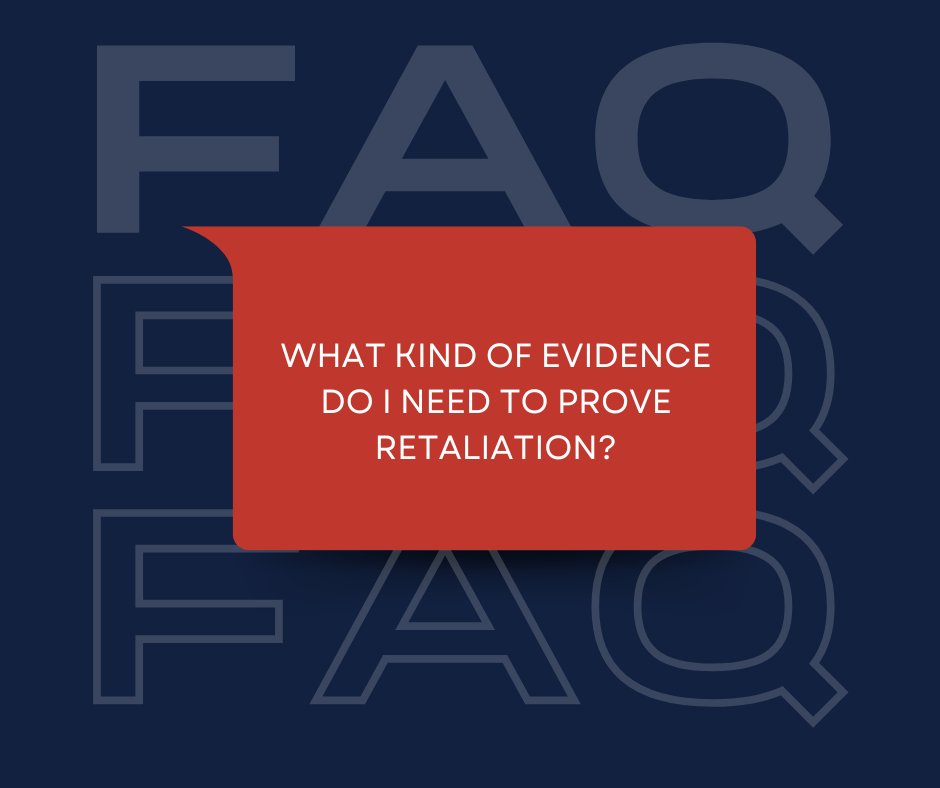 _jvlaw's tweet photo. Wondering what kind of evidence you need to prove retaliation? Navigating the legal landscape can be daunting. Our FAQ section aims to simplify complex concepts and empower you with knowledge. 
#LegalGuidance #FAQAnswers

https://t.co/HcRZebvYRy https://t.co/3c2MM8ieQB