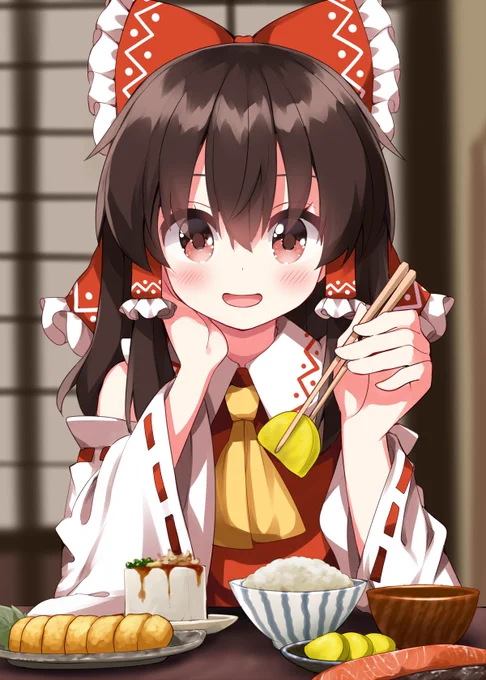 【お題】あーんしてくれる左利きの霊夢さん 
