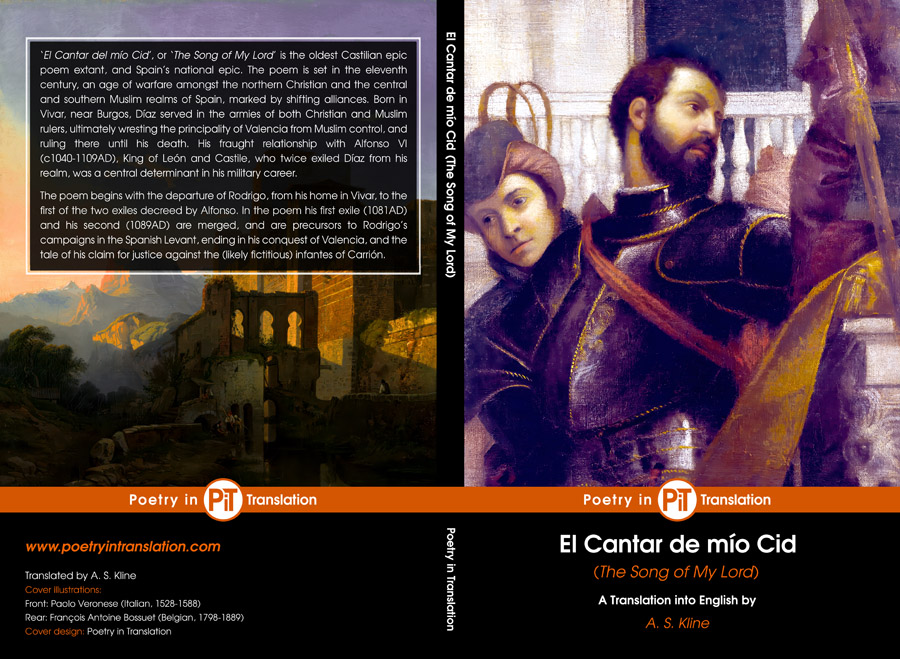 A. S. Kline's #OpenAccess translation of El Cantar de mío Cid ‘The Song of My Lord’ the oldest Castilian epic poem extant, and Spain’s national epic is now available in paperback. Published with illustrations by Josep Lluís Pellicer (Spanish, 1842-1901):
poetryintranslation.com/Admin/Hardcopy…