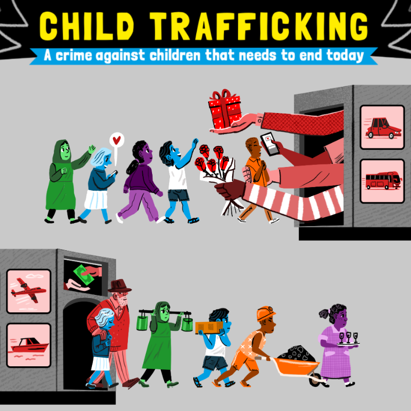 UNODC_OrgCrime's tweet photo. Children make up almost 4 in 10 victims of human trafficking. 

What needs to be done to #EndHumanTrafficking? 

Click on the image below 👇