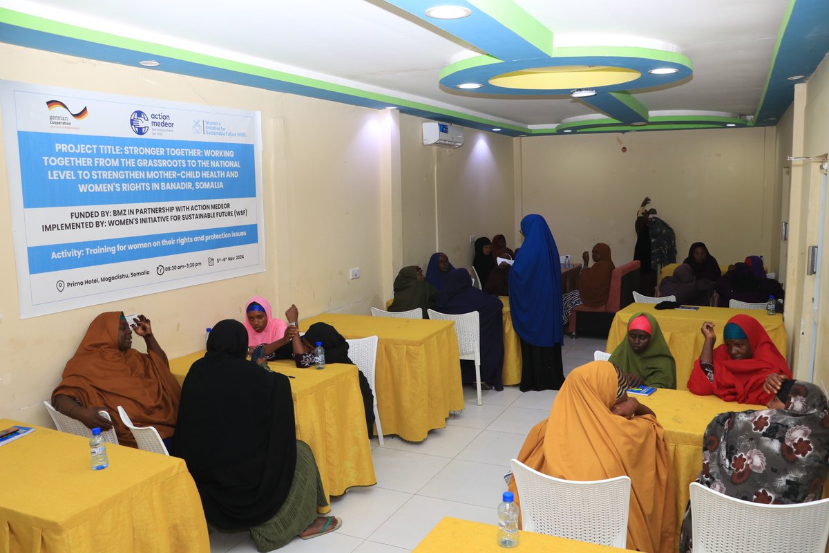 wsfsomalia's tweet photo. Women &amp; girls in IDP camps in #Deynile face high GBV risks. @wsfsomalia, supported by @BMZ_Bund and @actionmedeor, held a 2-day training for 20 women on #GBV prevention, basic psychosocial counseling, and case referrals. Empowering #IDPs strengthens #womensrights and #protection! https://t.co/uI85738Bpi