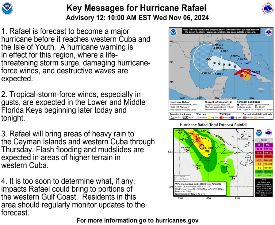PaulDavisSC's tweet photo. Advisory 12 as of 10:00 AM EST! #HurricaneRafael #NOAA #PAULDAVIS https://t.co/puv8WNpTZZ