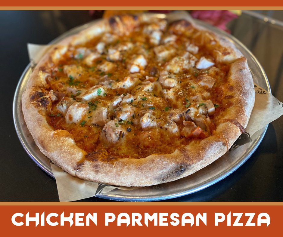 A new seasonal pizza from @catchafirepizza is here! This delicious pizza features their rich, tangy vodka sauce topped with wood-fired chicken, four cheeses, parmesan and after the fire, a sprinkle of fresh herbs, spiced breadcrumbs &amp; Pizza Love! Available through November!