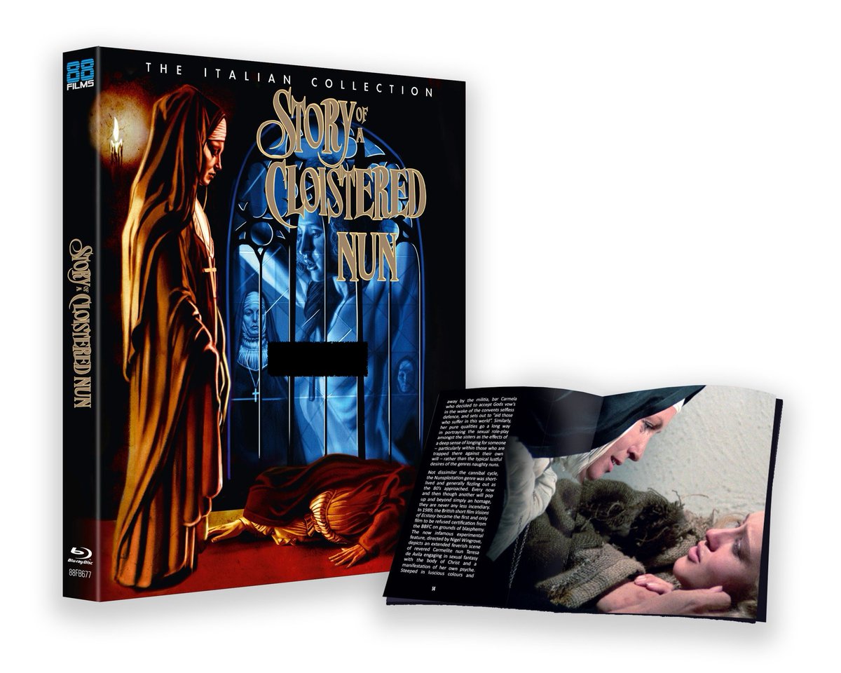 disc_connected's tweet photo. ***RELEASE DETAILS***
Coming on January 27th in the UK on Blu-ray from @88_Films as part of their #ItalianCollection: #StoryOfACloisteredNun (1973)!
After she rejects the marriage that her wealthy parents have arranged, young Carmella Simoni (Eleonora Giorgi – Argento's Inferno) is packed off to the convent to become a nun. But there she finds the other 'brides of Christ' have some very bad habits: there are power games and sadism, and not everyone is sticking to their vows of chastity...
Co-starring exploitation queens Suzy Kendall (The Bird With the Crystal Plumage) and Catherine Spaak (The Cat O'Nine Tails), Story of a Cloistered Nun is an erotically charged assault on repressive institutions. The alter boys at 88 Films are proud to present this ripe slice of nunsploitation on Blu-ray for the very first time in the UK.
INCLUDES FIRST PRESSING O-RING
INCLUDES BOOKLET WITH NOTES FROM DANIEL BURNETT
SPECIAL FEATURES:
High Definition (1080p) Blu-ray presentation in 1.85:1 Aspect Ratio
2.0 English Dual Mono
2.0 Italian Dual Mono with English Subtitles
Audio Commentary with Italian Cinema Experts Troy Howarth and Eugenio Ercolani
Story of an Uncloistered Martine - Interview with Martine Brochard
Novices and Malices - A Video Essay by Andrea Meroni
English Trailer
Reversible Sleeve featuring original poster
TECHNICAL SPECS
Region Code: B
Runtime: 98 mins approx
Language: English/Italian
Subtitles: English
Audio: Mono
Picture: 1:85:1 AR
Preorder: https://t.co/CqW9PbKBwy
#BluRay #Ad #PhysicalMedia #BluRays #BoutiqueBluRay #CultMovies #DiscConnected #88Films #SuzyKendall #CatherineSpaak
