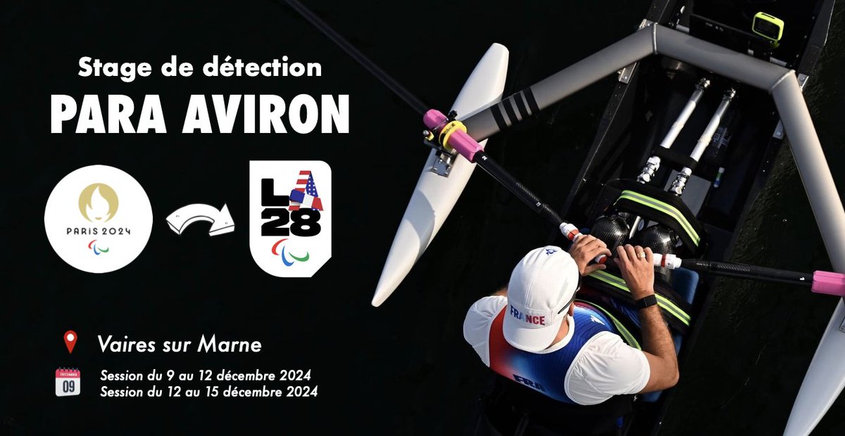 Quels seront nos futurs Champion(nes) Para <a href="/FFAviron/">Fédération Française d'Aviron</a> à <a href="/LA28/">LA28</a> ?!? 
Poussez les profils à candidater : docs.google.com/forms/d/e/1FAI…
<a href="/EquipeFRA/">Equipe France</a> <a href="/FRAparalympique/">Comité Paralympique et Sportif Français</a> <a href="/Agence_du_Sport/">Agence nationale du Sport</a> <a href="/FFHandisport/">FFHandisport</a>