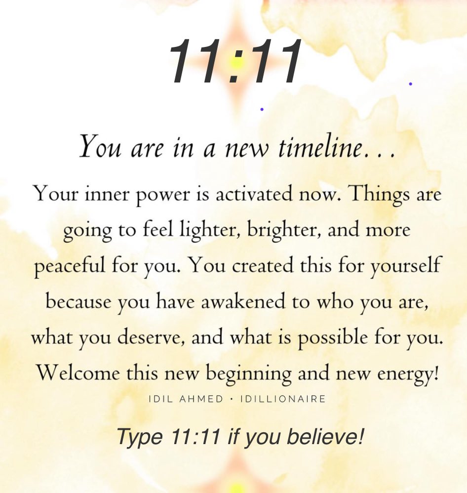 findinmyway2luv's tweet photo. ✨11:11✨

Congratulations, if you see this message you made it! 

Welcome to your new timeline!

There are no hashtags on this message, so it found you for a reason🌟

Your frequency is a match to the guidance &amp; you called it to yourself 🪄

Welcome the new energy⚡️ https://t.co/r8PI3PMVd5
