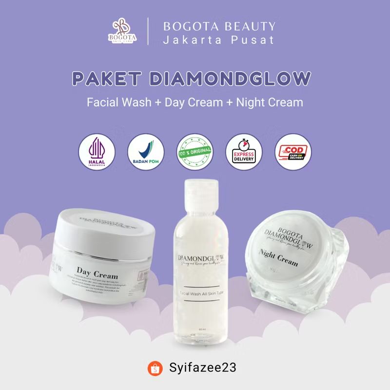 vernandaputro's tweet photo. Cek Diamondglow Diamond Glow Package By Bogota Skincare Extra Glowing Cream Siang Malam Dan Facial Wash Menyamarkan Noda Hitam Darkspot Mencegah Penuaan Dini Melindungi Dari Sinar Matahari Membuat Warna Kulit Wajah Tetap Merata Glowing Natural Dan Sehat. https://t.co/9qW85FfF9h https://t.co/LQmTWe85rG